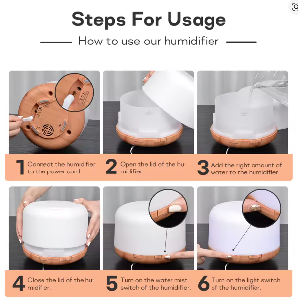 Humidificador 500ml + Aroma Gratis